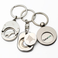 Promoção de metal personalizado para carrinho de compras de moedas, porta-chaves de moedas para carrinho de compras